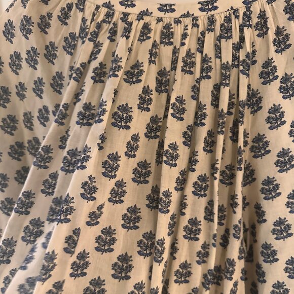 DÔEN Women's Jiana Floral Cotton Blouse - Ivory Meadow Sweet Floral - Size M - Picture 8 of 9